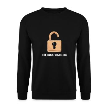 Ich Bin Lock-timistic. Schlösser Knacken. - Unisex Pullover - Schwarz - Vorne - Alina (178cm) & Michal (187cm)