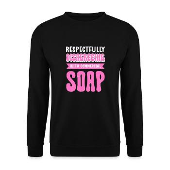 Mit Kommerzieller Seife Respektvoll Nicht - Unisex Pullover - Schwarz - Vorne - Alina (178cm) & Michal (187cm)