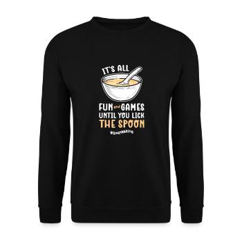 Tout est amusant et des jeux jusqu’à ce que vous obteniez la cuillère - Sweat-shirt Unisexe - noir - Devant - Alina (178cm) & Michal (187cm)
