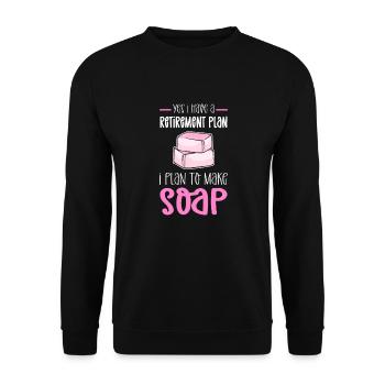 Fabricant de savon à la retraite. Fabricants de savon - Sweat-shirt Unisexe - noir - Devant - Alina (178cm) & Michal (187cm)