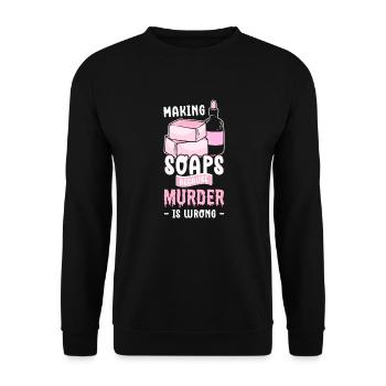 Saponification. for soap manufacturers and - Unisex Sweatshirt - black - Front - Alina (178cm) & Michal (187cm)