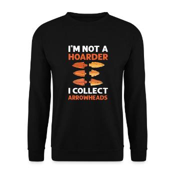 Ich Bin Kein Hamsterer. Ich Sammle Pfeilspitzen. - Unisex Pullover - Schwarz - Vorne - Alina (178cm) & Michal (187cm)