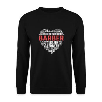 Motiv Für Friseure Und Friseurläden. Friseur - Unisex Pullover - Schwarz - Vorne - Alina (178cm) & Michal (187cm)
