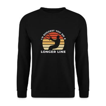 Ich Schlage Vor, Du Machst Eine Längere Leine. - Unisex Pullover - Schwarz - Vorne - Alina (178cm) & Michal (187cm)