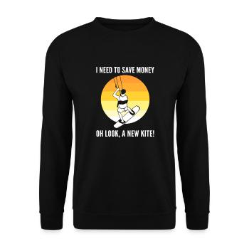 Oh, un nouveau cerf-volant! Kitesurf Kitesurf - Sweat-shirt Unisexe - noir - Devant - Alina (178cm) & Michal (187cm)
