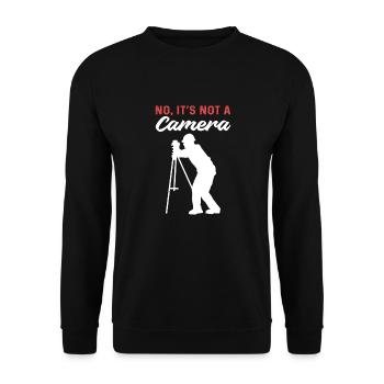 No, it's not a camera. Cartographer. - Unisex Sweatshirt - black - Front - Alina (178cm) & Michal (187cm)