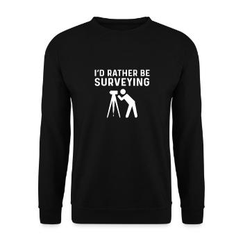 Ich Wäre Lieber Ein Vermesser. Kartograph. - Unisex Pullover - Schwarz - Vorne - Alina (178cm) & Michal (187cm)