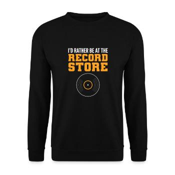 I'd rather be in the record store. Collect Lp - Unisex Sweatshirt - black - Front - Alina (178cm) & Michal (187cm)