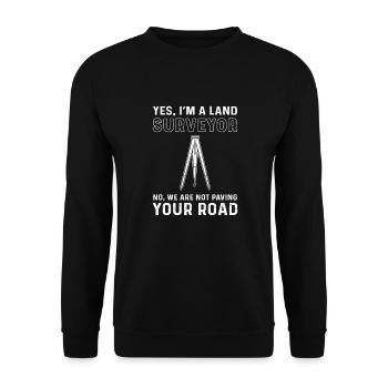 Ja, Ich Bin Ein Landvermesser. Kartograph. - Unisex Pullover - Schwarz - Vorne - Alina (178cm) & Michal (187cm)