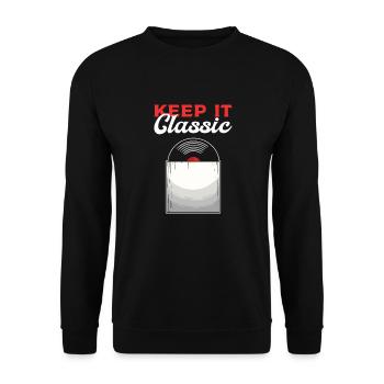 Restez classique. Pour les collectionneurs LP. - Sweat-shirt Unisexe - noir - Devant - Alina (178cm) & Michal (187cm)