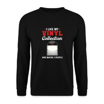 J’aime ma collection de vinyles et peut-être 3 - Sweat-shirt Unisexe - noir - Devant - Alina (178cm) & Michal (187cm)