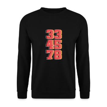 33 45 78. LP Collectionneur de disques vinyles - Sweat-shirt Unisexe - noir - Devant - Alina (178cm) & Michal (187cm)