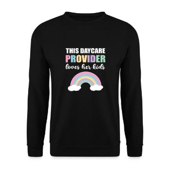 This childminder loves her children. - Unisex Sweatshirt - black - Front - Alina (178cm) & Michal (187cm)