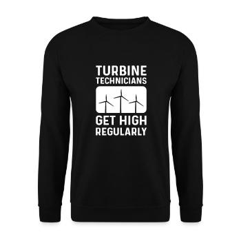 Les techniciens de turbine se défoncent régulièrement. - Sweat-shirt Unisexe - noir - Devant - Alina (178cm) & Michal (187cm)