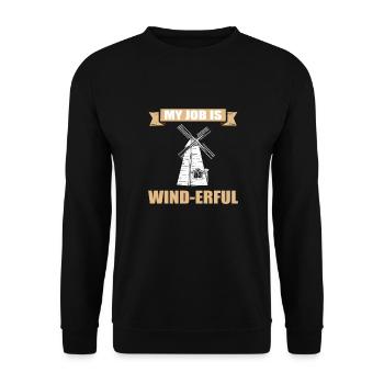 My job is windy. Technician for - Unisex Sweatshirt - black - Front - Alina (178cm) & Michal (187cm)