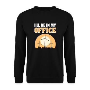 Je serai dans mon bureau. - Sweat-shirt Unisexe - noir - Devant - Alina (178cm) & Michal (187cm)