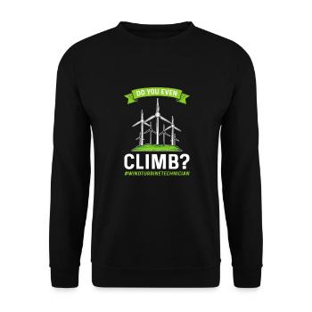 Est-ce que vous grimpez aussi? Exploitants d’éoliennes - Sweat-shirt Unisexe - noir - Devant - Alina (178cm) & Michal (187cm)