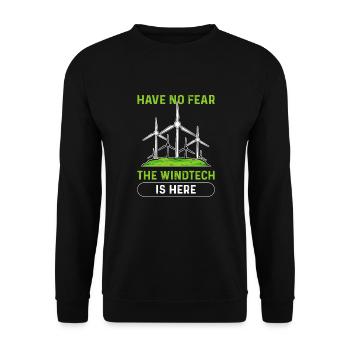Ne vous inquiétez pas, Windtech est là. Éolienne - Sweat-shirt Unisexe - noir - Devant - Alina (178cm) & Michal (187cm)