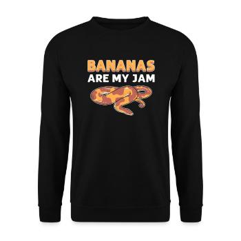 Bananas are my jam. Herpetologists. - Unisex Sweatshirt - black - Front - Alina (178cm) & Michal (187cm)