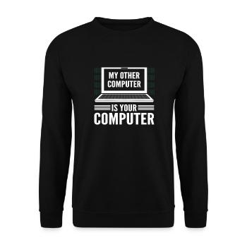 My other computer is your computer. White Hat - Unisex Sweatshirt - black - Front - Alina (178cm) & Michal (187cm)