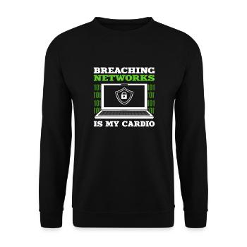 Breaking into networks is at my heart. - Unisex Sweatshirt - black - Front - Alina (178cm) & Michal (187cm)
