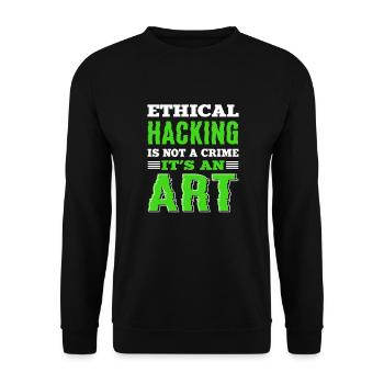 Ethical hacking. White Hat Hacker. Cyber - Unisex Sweatshirt - black - Front - Alina (178cm) & Michal (187cm)