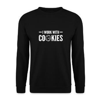 I work with cookies. Cyber warriors. Expert - Unisex Sweatshirt - black - Front - Alina (178cm) & Michal (187cm)