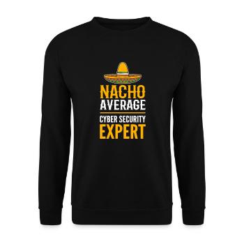 White Hat Hacker. Nacho Average Cyber Security - Unisex Pullover - Schwarz - Vorne - Alina (178cm) & Michal (187cm)