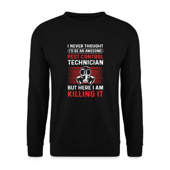 Pest control technician. - Unisex Sweatshirt - black - Front - Alina (178cm) & Michal (187cm)