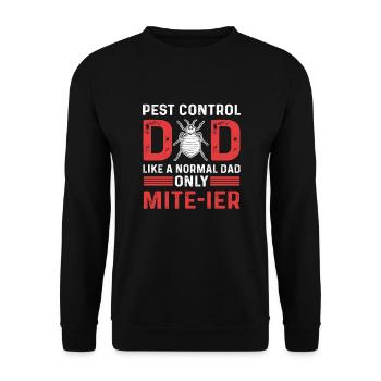 Schädlingsbekämpfung Papa. Exterminator Dad. - Unisex Pullover - Schwarz - Vorne - Alina (178cm) & Michal (187cm)