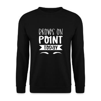 Brows On Point Today. Microblading eyebrow - Unisex Sweatshirt - black - Front - Alina (178cm) & Michal (187cm)