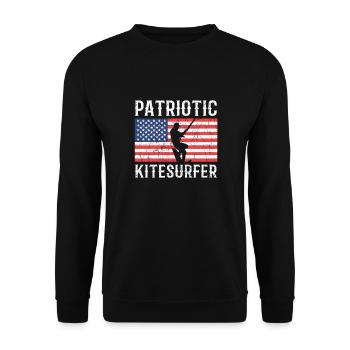 usa Kitesurfeur patriotique. Kitesurf - Sweat-shirt Unisexe - noir - Devant - Alina (178cm) & Michal (187cm)