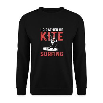 Ich Würde Lieber Kitesurfen. Kiteboarding - Unisex Pullover - Schwarz - Vorne - Alina (178cm) & Michal (187cm)