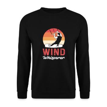 Wind whisperer. Kiteboarding Kitesurfing - Unisex Sweatshirt - black - Front - Alina (178cm) & Michal (187cm)