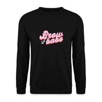 Augenbrauen-Babe. Microblading Augenbraue - Unisex Pullover - Schwarz - Vorne - Alina (178cm) & Michal (187cm)