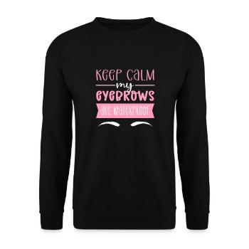 Meine Augenbrauen Sind Wasserfest. Microblading - Unisex Pullover - Schwarz - Vorne - Alina (178cm) & Michal (187cm)