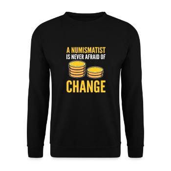 Numismatique. Pour les collectionneurs de pièces. Collecte de pièces de monnaie - Sweat-shirt Unisexe - noir - Devant - Alina (178cm) & Michal (187cm)