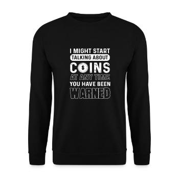 Numismatique. Pour les collectionneurs de pièces. Collecte de pièces de monnaie - Sweat-shirt Unisexe - noir - Devant - Alina (178cm) & Michal (187cm)