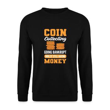 Numismatique. Pour les collectionneurs de pièces. Collecte de pièces de monnaie - Sweat-shirt Unisexe - noir - Devant - Alina (178cm) & Michal (187cm)