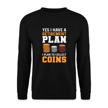 Numismatique. Pour les collectionneurs de pièces. Collecte de pièces de monnaie - Sweat-shirt Unisexe - noir - Devant - Alina (178cm) & Michal (187cm)