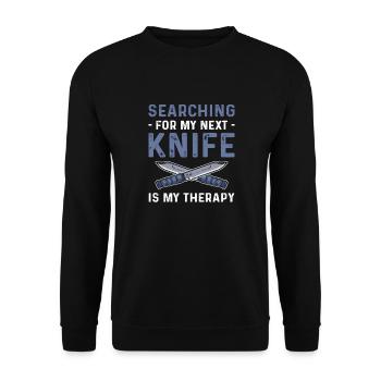 La recherche de mon prochain couteau est à moi - Sweat-shirt Unisexe - noir - Devant - Alina (178cm) & Michal (187cm)