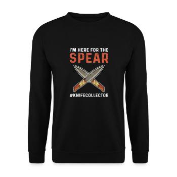 I'm here for the spear. Bladesmith. - Unisex Sweatshirt - black - Front - Alina (178cm) & Michal (187cm)
