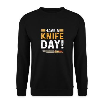 Passez une journée au couteau. Bladesmith. Collecte de couteaux - Sweat-shirt Unisexe - noir - Devant - Alina (178cm) & Michal (187cm)