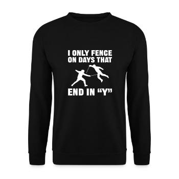 Swordman Geschenk, Fechten Geschenk, Fechter - Unisex Pullover - Schwarz - Vorne - Alina (178cm) & Michal (187cm)