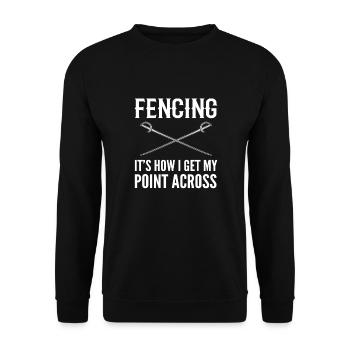 Swordman Geschenk, Fechten Geschenk, Fechter - Unisex Pullover - Schwarz - Vorne - Alina (178cm) & Michal (187cm)