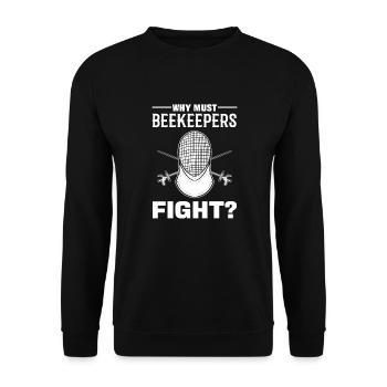 Swordman Geschenk, Fechten Geschenk, Fechter - Unisex Pullover - Schwarz - Vorne - Alina (178cm) & Michal (187cm)