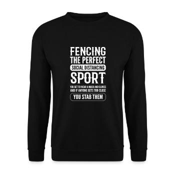 Swordman Geschenk, Fechten Geschenk, Fechter - Unisex Pullover - Schwarz - Vorne - Alina (178cm) & Michal (187cm)