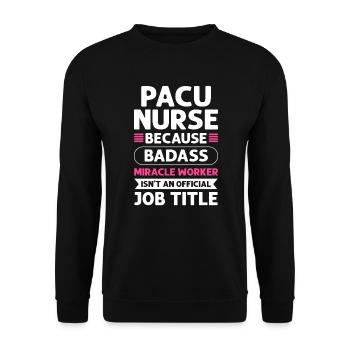 Pacu infirmière Faiseur de miracles. Pacou - Sweat-shirt Unisexe - noir - Devant - Alina (178cm) & Michal (187cm)