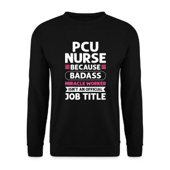 Pcu Krankenschwester Miracle Worker. Pcu - Unisex Pullover - Schwarz - Vorne - Alina (178cm) & Michal (187cm)