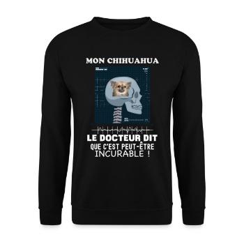 Humour chihuahua radiographie Chien Drôle - Sweat-shirt Unisexe - noir - Devant - Alina (178cm) & Michal (187cm)
